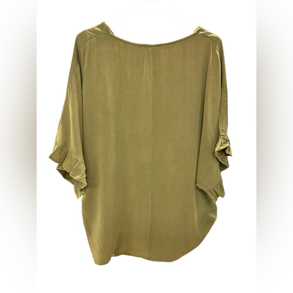 ANDREE BY UNIT Olive Green Women's Blouse - Picture 3 of 7